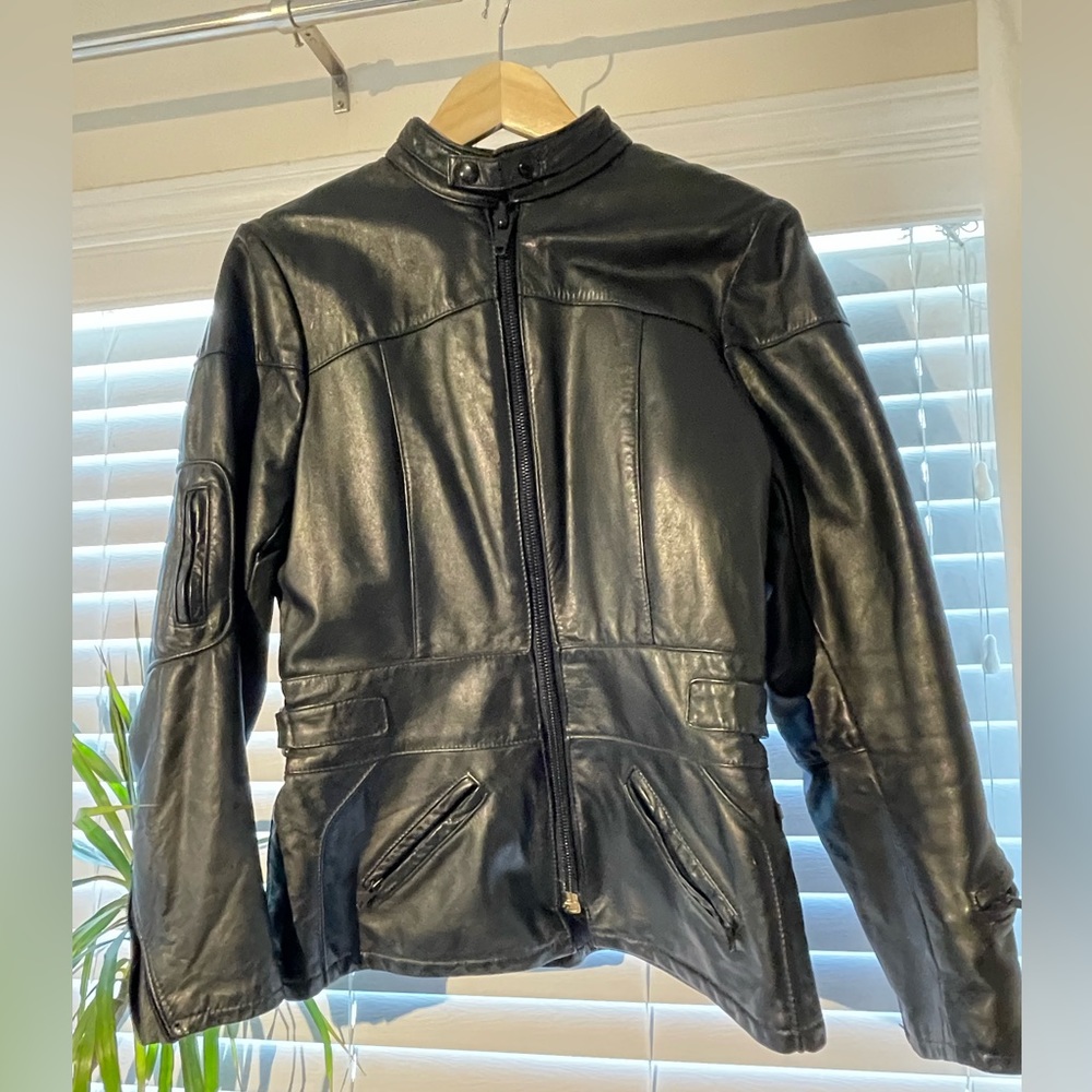 Vintage leather motorcycle jacket
